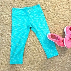 Green Blue and Yellow print Yoga pants!